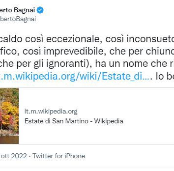 L’estate di San Martino e gente che respira la nostra stessa aria