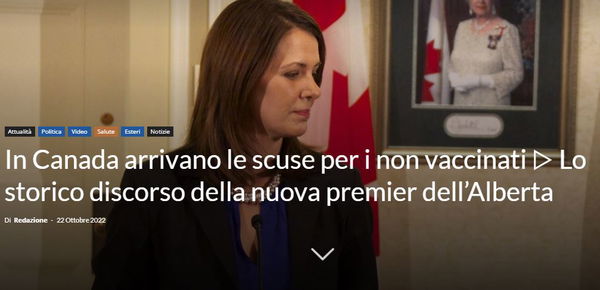 Le scuse canadesi ai non vaccinati