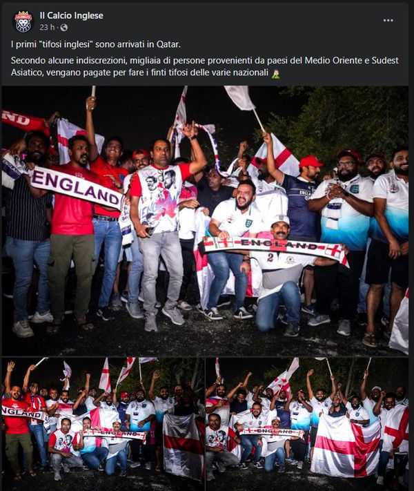 I fake fan del calcio in Qatar