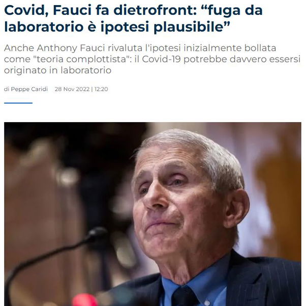 Anthony Fauci e il virus in fuga da Wuhan