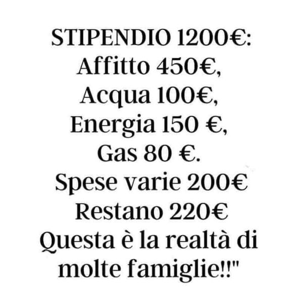 Questa NON è la realtà di molte famiglie