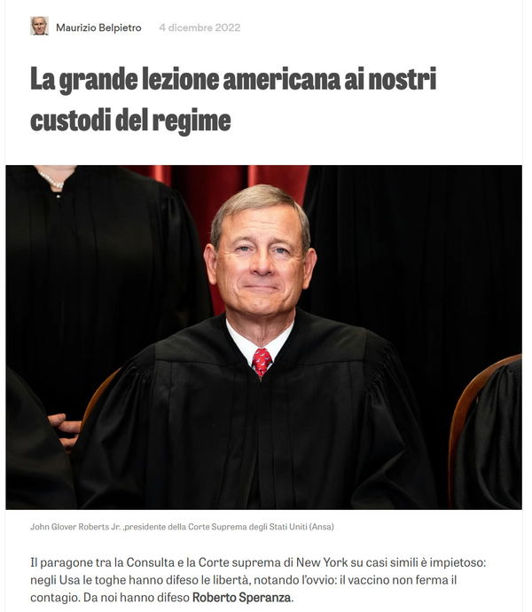 Corte Suprema, vaccini e giornalisti