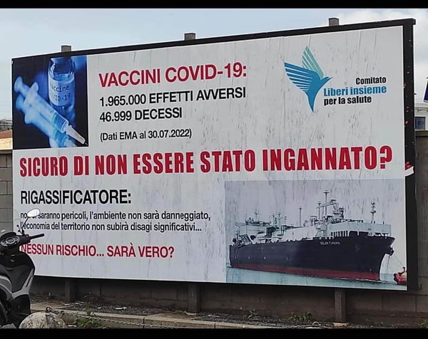 L’ennesimo cartellone che allarma sui vaccini