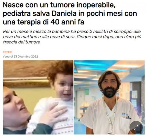 Il tumore inoperabile della piccola Daniela article-post