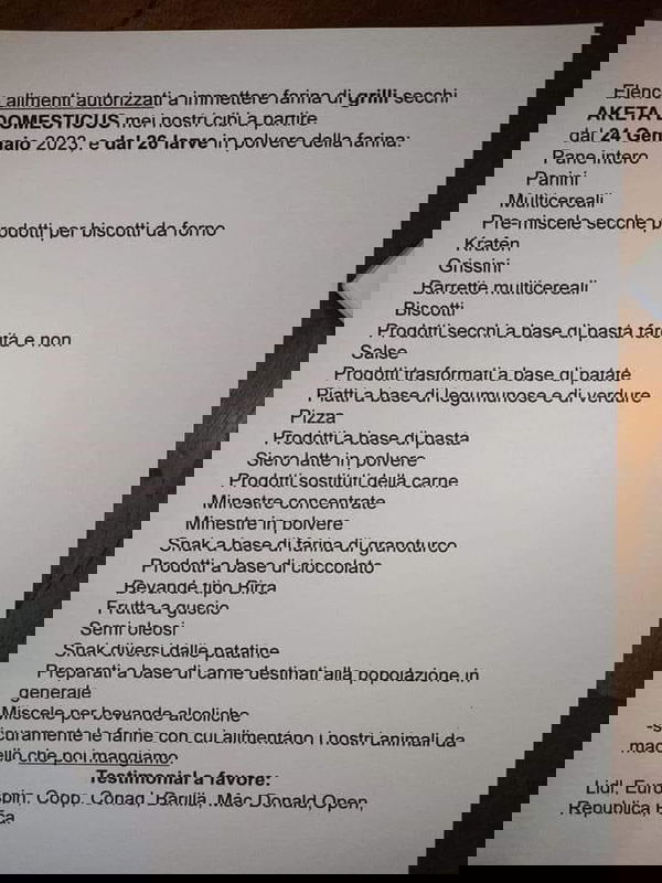 Aketa domesticus e le nostre farine