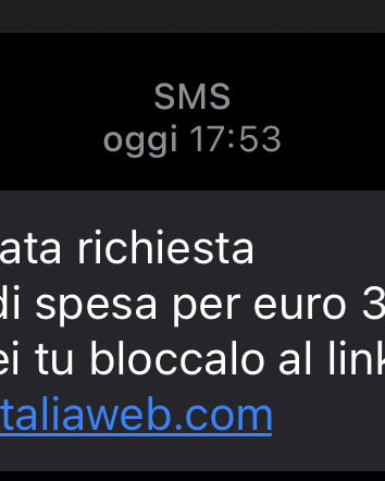 Phishing via SMS e autorizzazioni di spesa