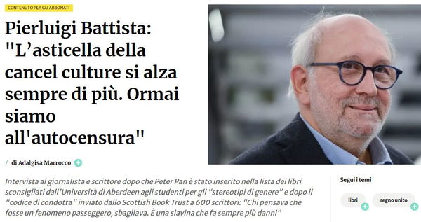 Peter Pan e la cancel culture