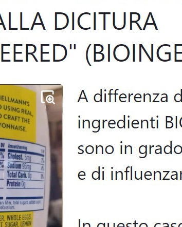 Gli ingredienti bioingegnerizzati…