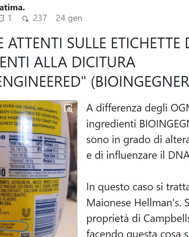 Gli ingredienti bioingegnerizzati… article-post