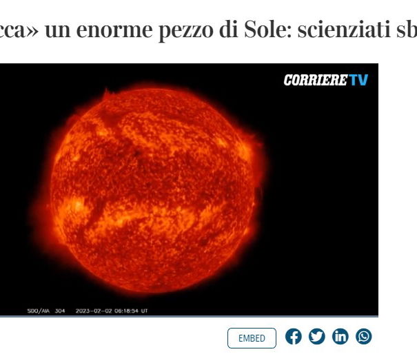 No, non si è staccato un pezzo di sole article-post