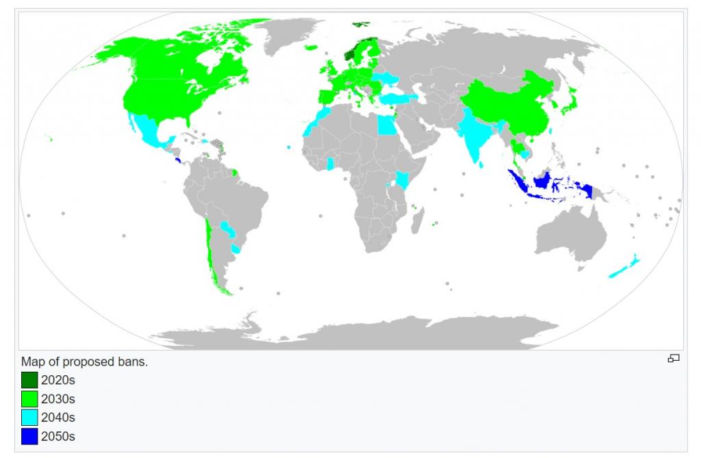 mappa divieto immatricolazione auto a scoppio 2035