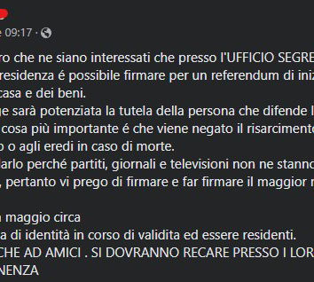 La petizione sulla legittima difesa