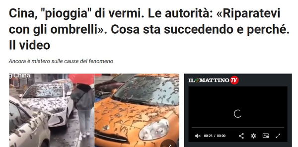 La pioggia di “vermi” in Cina