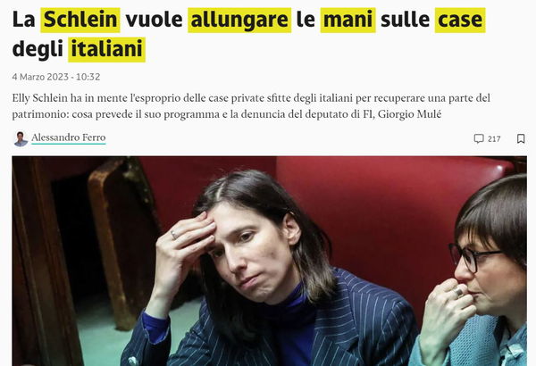 Elly Schlein e l’esproprio delle case sfitte