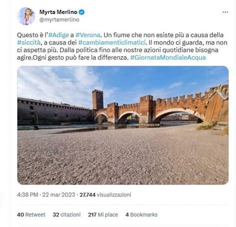 Il livello dell’Adige, Myrta Merlino e i social