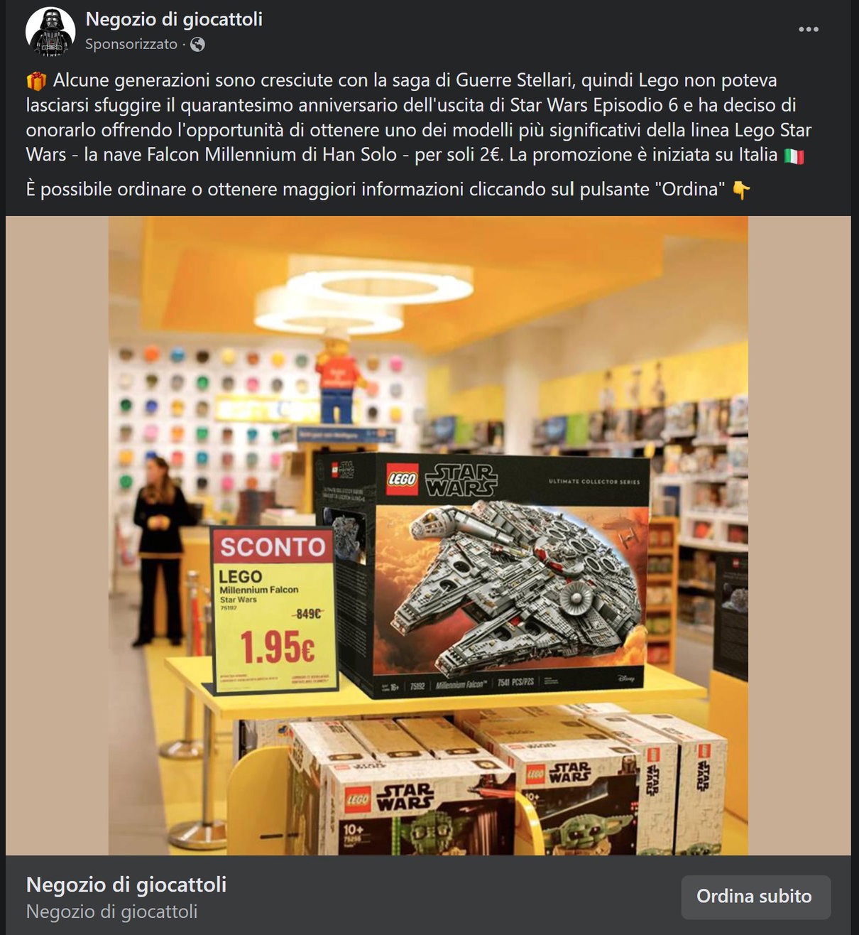 Il Millennium Falcon Lego a € 1.95 article-post