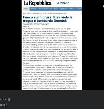 La memoria dell’invasore – Kiev bombarda Donetsk?