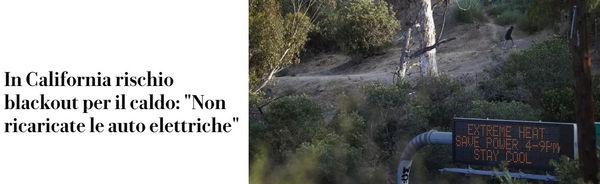 La ricarica delle auto elettriche in California