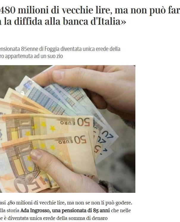 Eredita 480 milioni di lire e i giornalisti abboccano! article-post