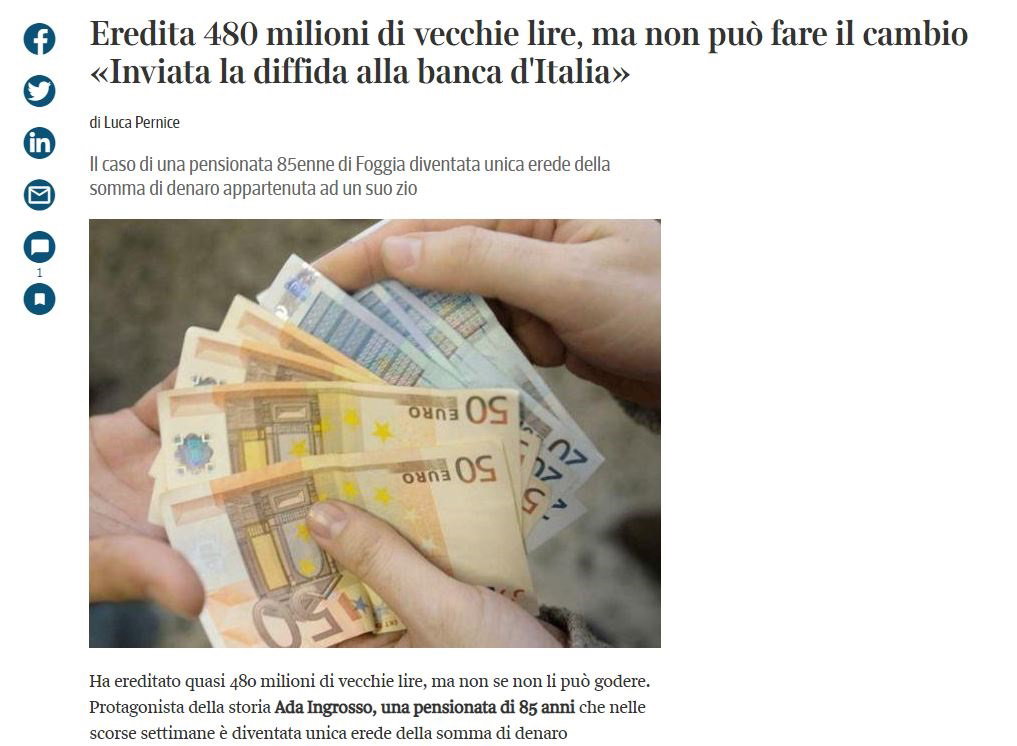 Eredita 480 milioni di lire e i giornalisti abboccano! article-post