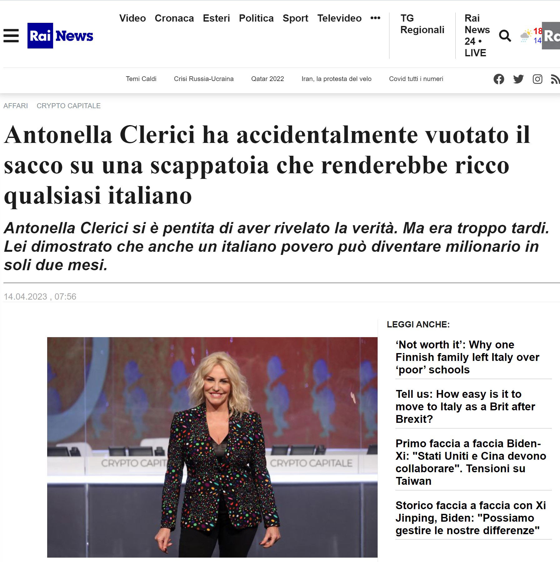 Antonella Clerici e Crypto Capitale