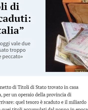 Operaio trova un miliardo di lire