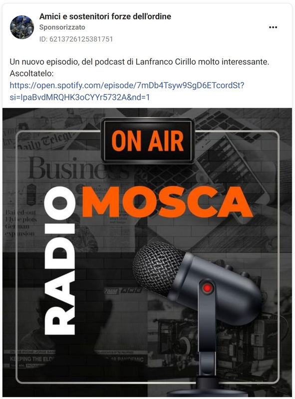 I post sponsorizzati e la propaganda filo-russa