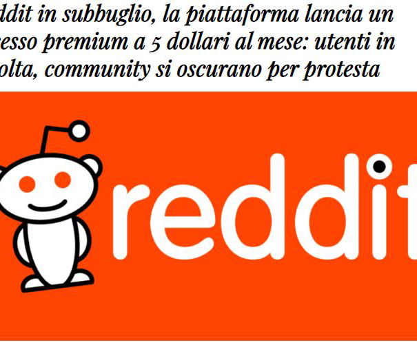 Reddit Premium e il Fatto Quotidiano article-post