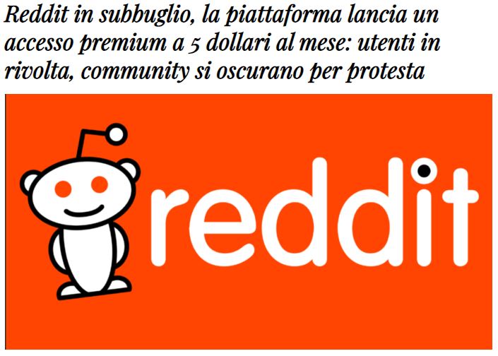 Reddit Premium e il Fatto Quotidiano article-post