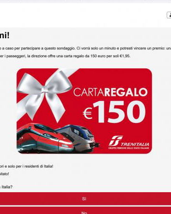 TRUFFA – Trenitalia e i biglietti scontati