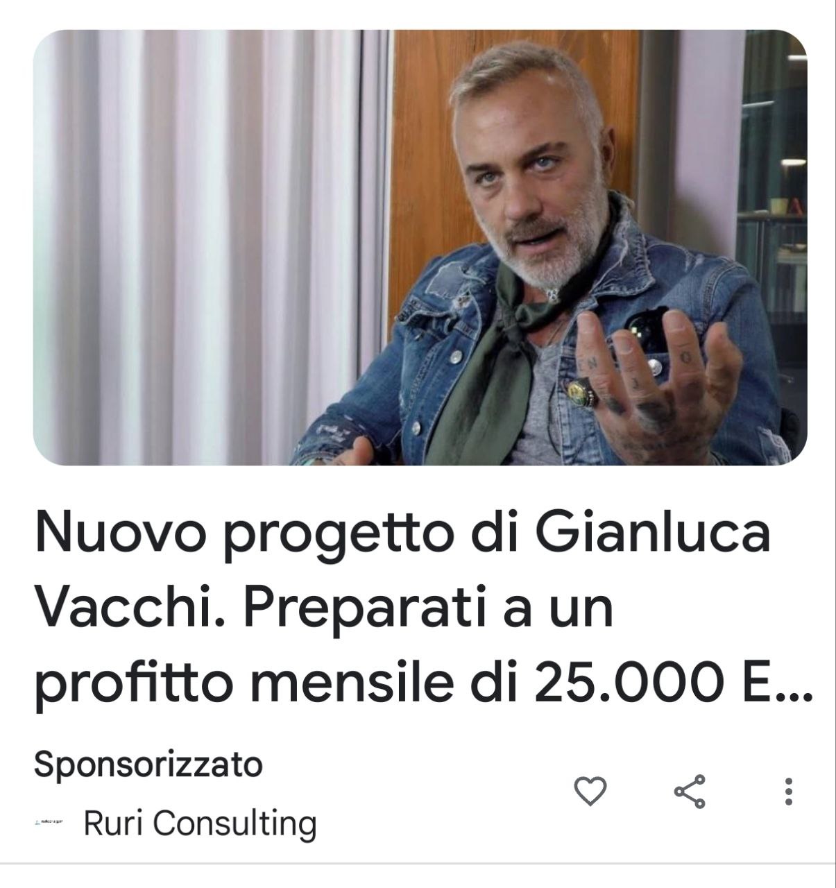 Gianluca Vacchi e il progetto con profitto article-post