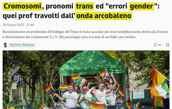 L’onda gender, i cromosomi e il prof licenziato