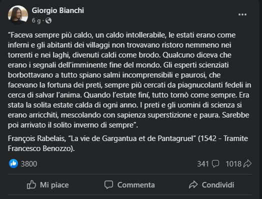 Le citazioni inventate: Rabelais e il caldo