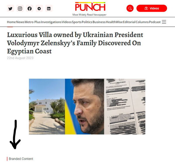 La villa in Egitto di Zelensky