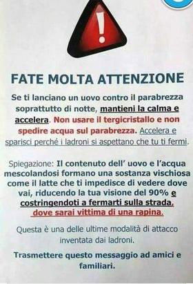 L’uovo sul parabrezza