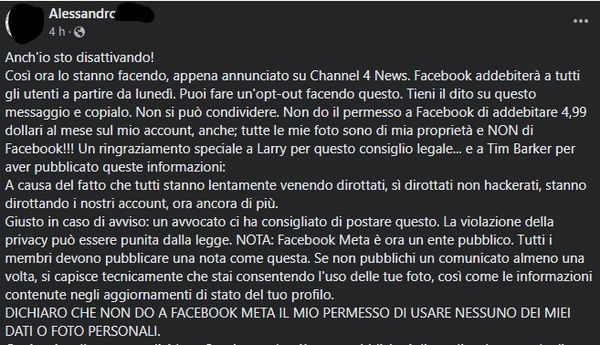 Non autorizzo i boccaloni…