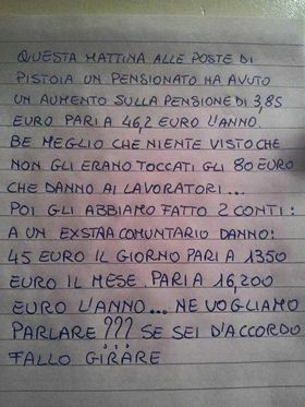 Questa mattina alle poste…