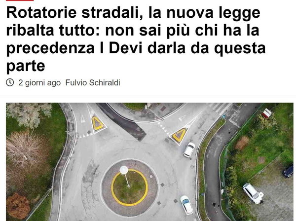 Le nuove regole per le rotonde