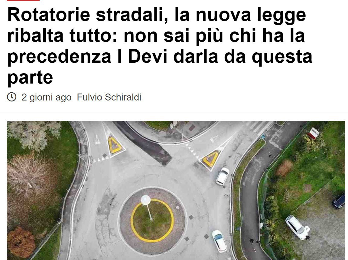 Le nuove regole per le rotonde article-post