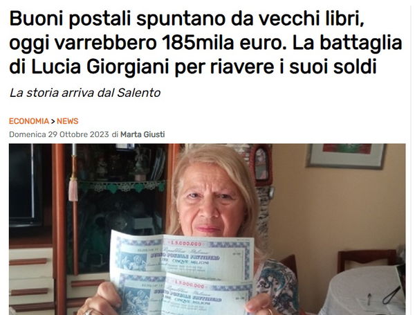 Buoni postali & dubbie associazioni