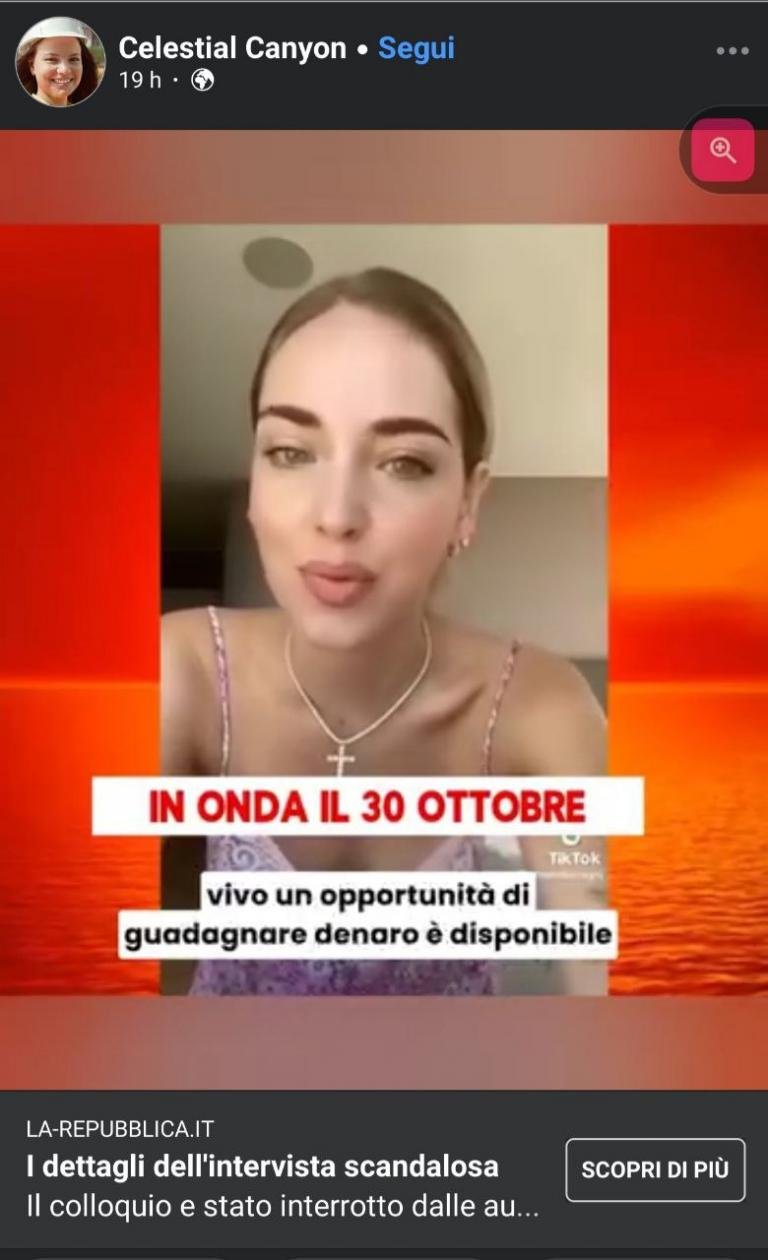 Il deepfake di Chiara Ferragni