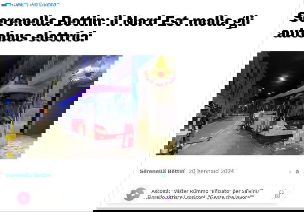 Gli autobus elettrici e la malinformazione di Libero