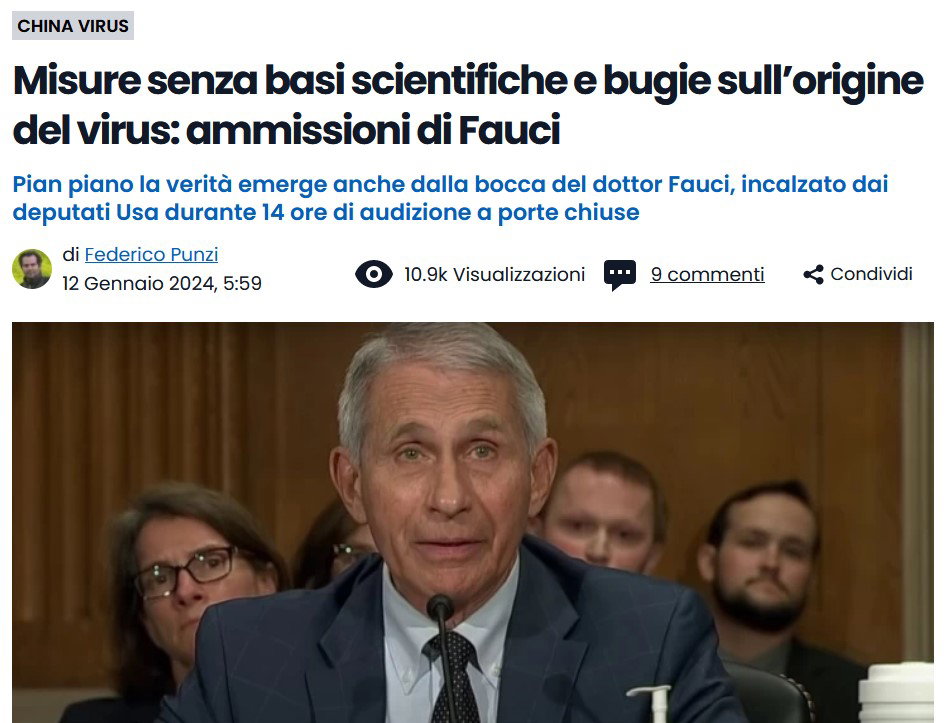 Il fact-checking delle “ammissioni di Fauci” article-post
