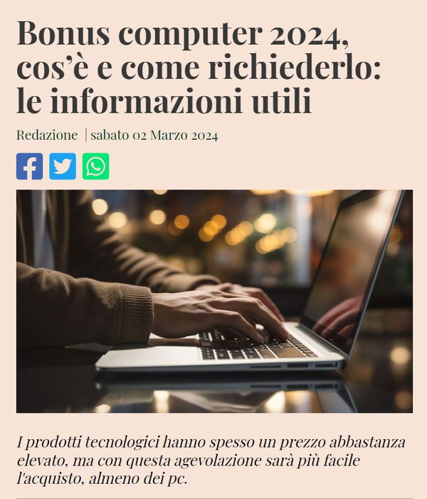 Il Bonus computer che non c’era…