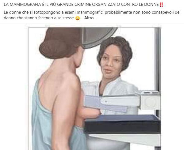 Mammografia e disinformazione criminale