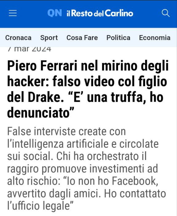 Il figlio del Drake, le truffe e il giornalismo article-post