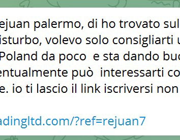 Ciao, ti ho trovato sulla chat di gruppo