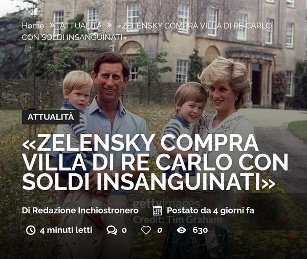 Zelensky, la villa di re Carlo e l’agente del Cremlino