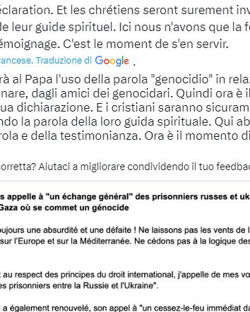 Il Papa e il genocidio