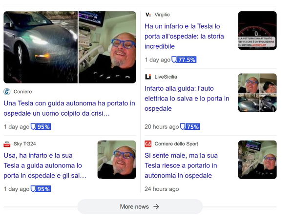 La Tesla che va all’ospedale da sola